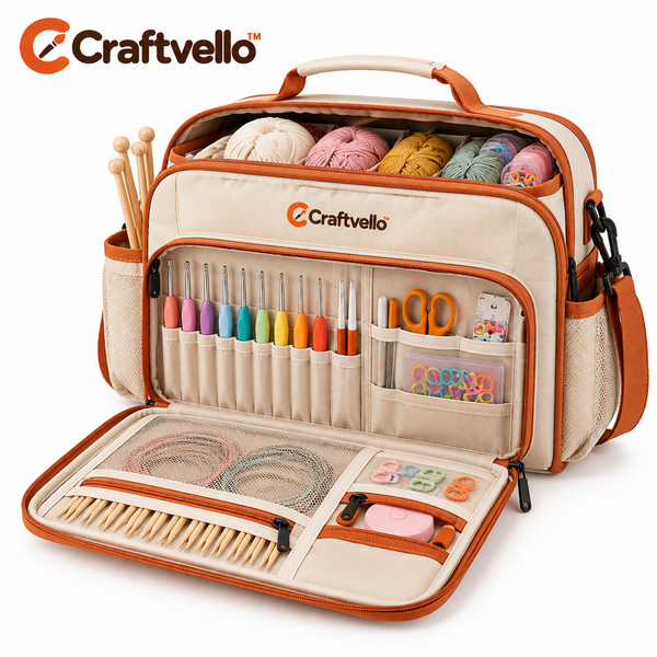 Craftvello™ Knitting Tool Organizer Bag